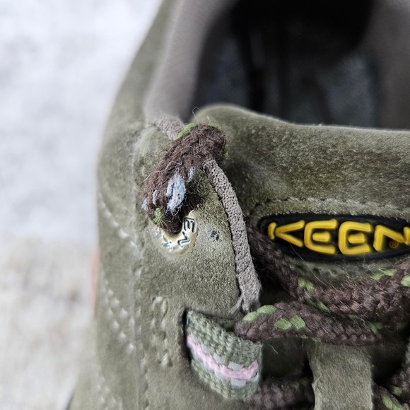 Keen Hiking Trail Shoes Womens 10 Olive Green Suede Lace Up Rubber Toe Rugged - Picture 4 of 16